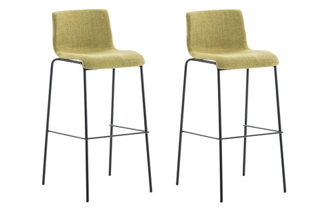 TPFLiving set of 2 bar stools Hope 4-foot frame black fabric