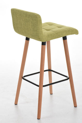 TPFLiving set of 2 bar stools London frame wood Natura fabric