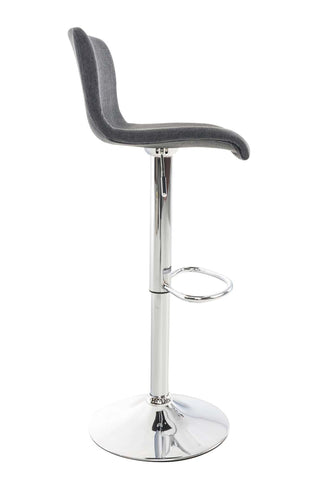 TPFLiving set of 1 bar stools Hope metal frame in chrome look fabric