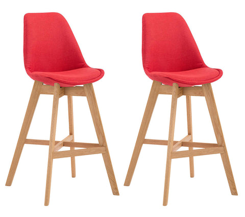 TPFLiving set of 2 bar stools Canada frame natural fabric