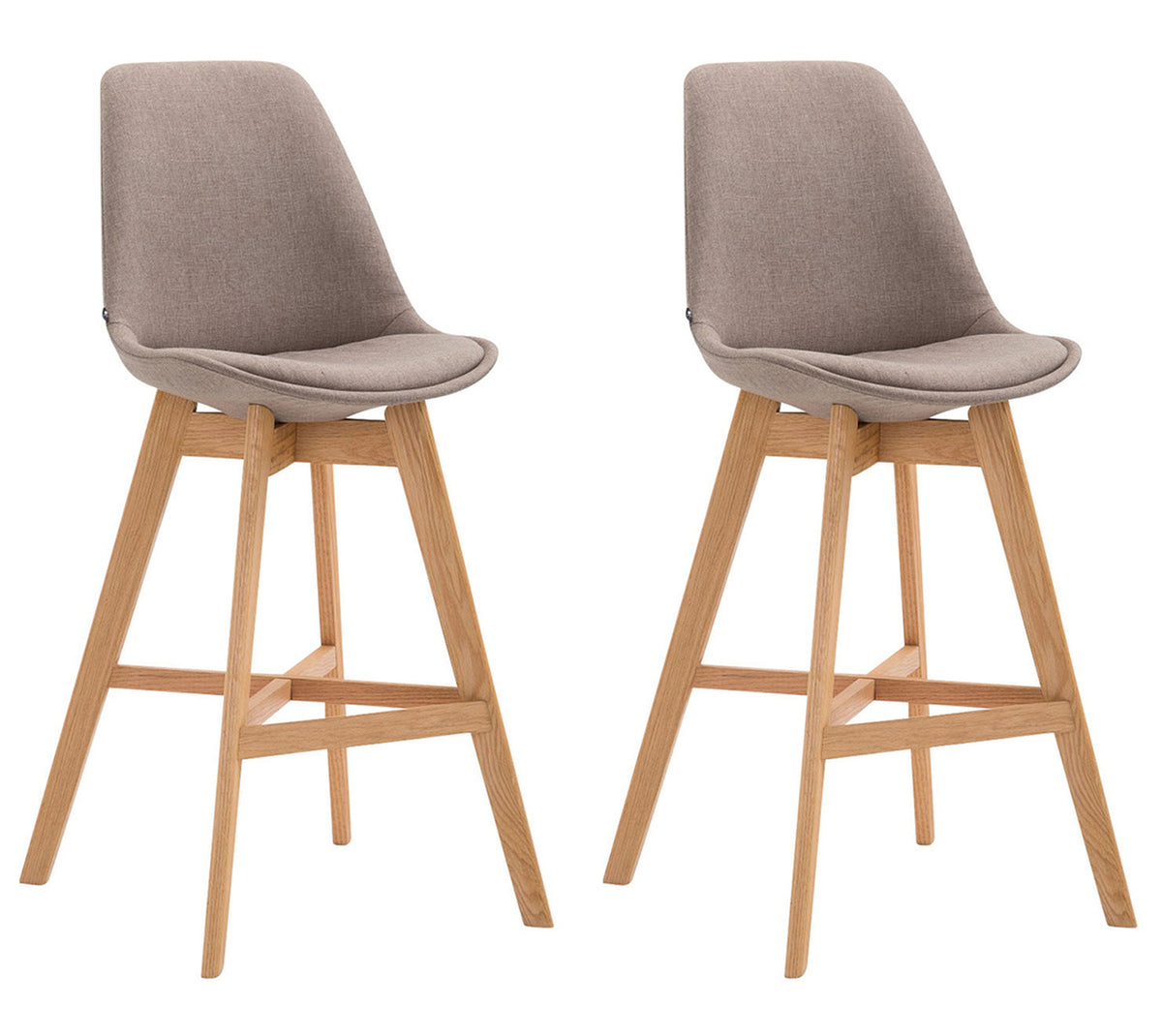 TPFLiving set of 2 bar stools Canada frame natural fabric