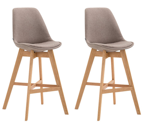 TPFLiving set of 2 bar stools Canada frame natural fabric