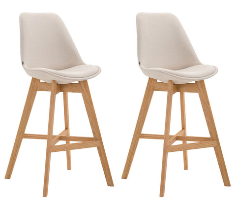 TPFLiving set of 2 bar stools Canada frame natural fabric