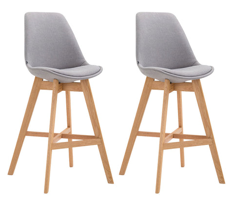 TPFLiving set of 2 bar stools Canada frame natural fabric