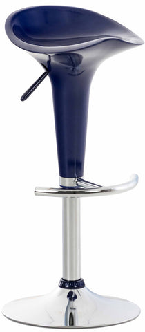 TPFLiving bar stool saddle metal frame in chrome look plastic