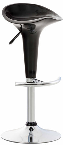 TPFLiving bar stool saddle metal frame in chrome look plastic