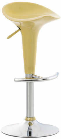 TPFLiving bar stool saddle metal frame in chrome look plastic