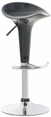 TPFLiving bar stool saddle metal frame in chrome look plastic