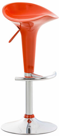 TPFLiving bar stool saddle metal frame in chrome look plastic