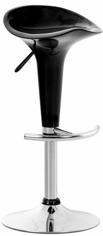 TPFLiving bar stool saddle metal frame in chrome look plastic