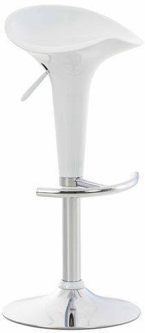 TPFLiving bar stool saddle metal frame in chrome look plastic