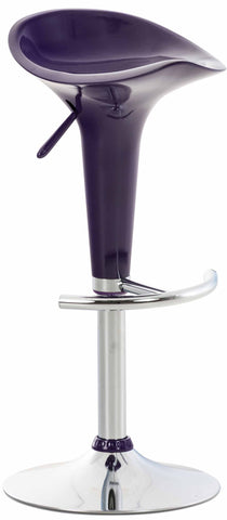 TPFLiving bar stool saddle metal frame in chrome look plastic