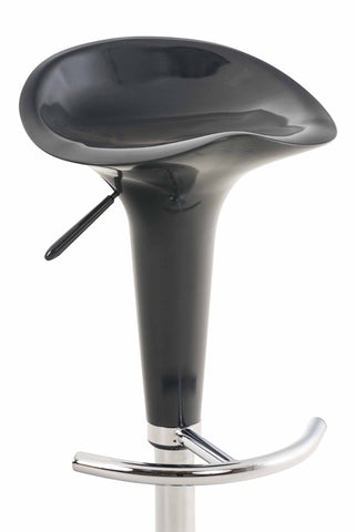 TPFLiving bar stool saddle metal frame in chrome look plastic