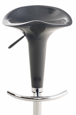 TPFLiving bar stool saddle metal frame in chrome look plastic