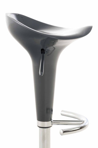 TPFLiving bar stool saddle metal frame in chrome look plastic