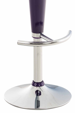 TPFLiving bar stool saddle metal frame in chrome look plastic