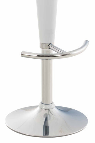 TPFLiving bar stool saddle metal frame in chrome look plastic