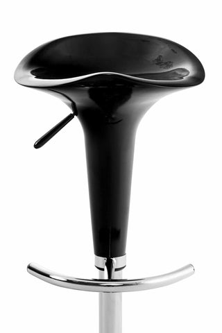 TPFLiving bar stool saddle metal frame in chrome look plastic