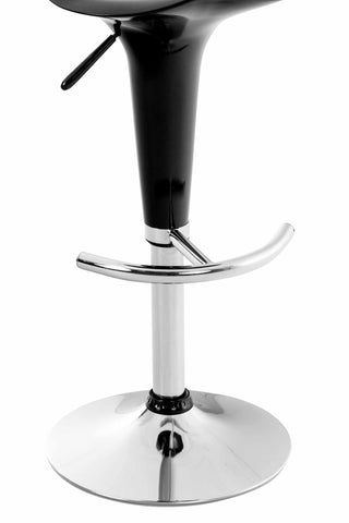 TPFLiving bar stool saddle metal frame in chrome look plastic