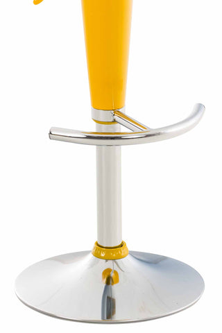 TPFLiving bar stool saddle metal frame in chrome look plastic