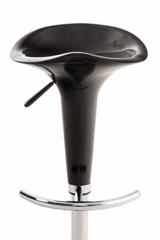 TPFLiving bar stool saddle metal frame in chrome look plastic