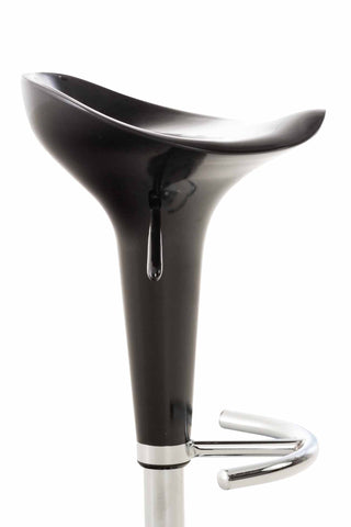 TPFLiving bar stool saddle metal frame in chrome look plastic