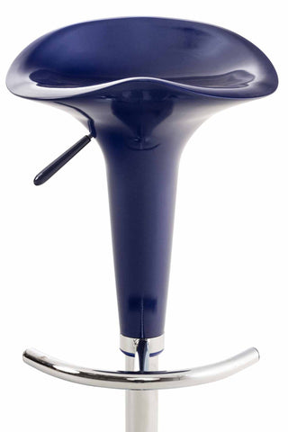 TPFLiving bar stool saddle metal frame in chrome look plastic