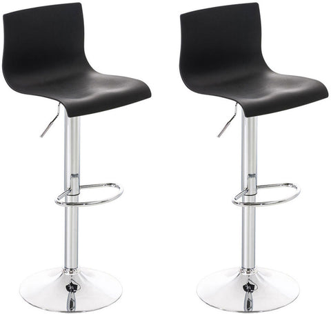 TPFLiving set of 2 bar stools Hope metal frame in chrome look plastic