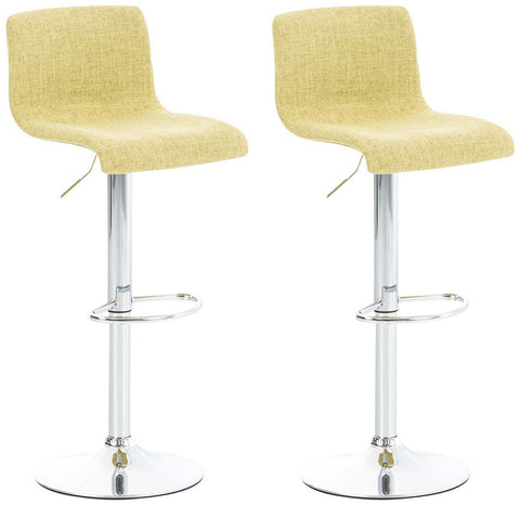 TPFLiving set of 1 bar stools Hope metal frame in chrome look fabric