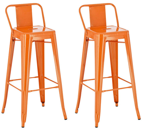 TPFLiving set of 2 bar stools Massimo metal