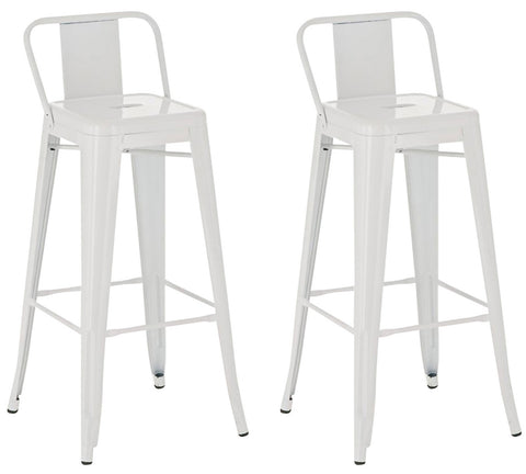 TPFLiving set of 2 bar stools Massimo metal