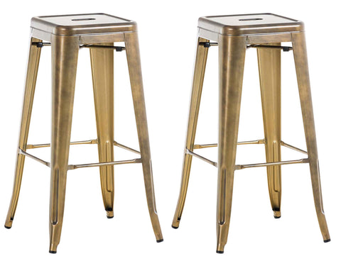 TPFLiving set of 2 Joy metal bar stools