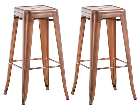 TPFLiving set of 2 Joy metal bar stools