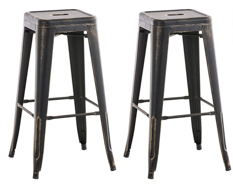 TPFLiving set of 2 Joy metal bar stools