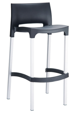 TPFLiving bar stool Ginny frame aluminum seat plastic