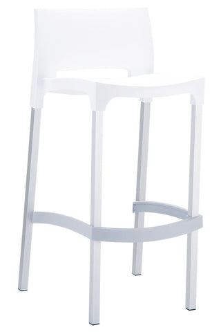 TPFLiving bar stool Ginny frame aluminum seat plastic