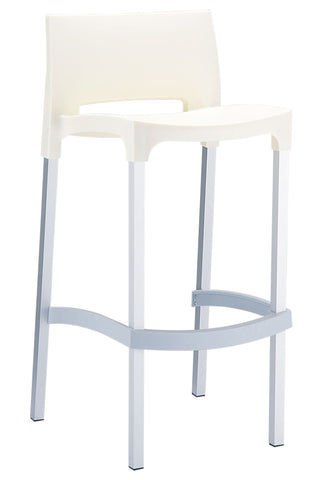 TPFLiving bar stool Ginny frame aluminum seat plastic