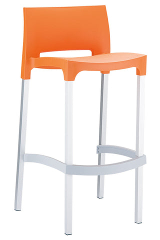 TPFLiving bar stool Ginny frame aluminum seat plastic