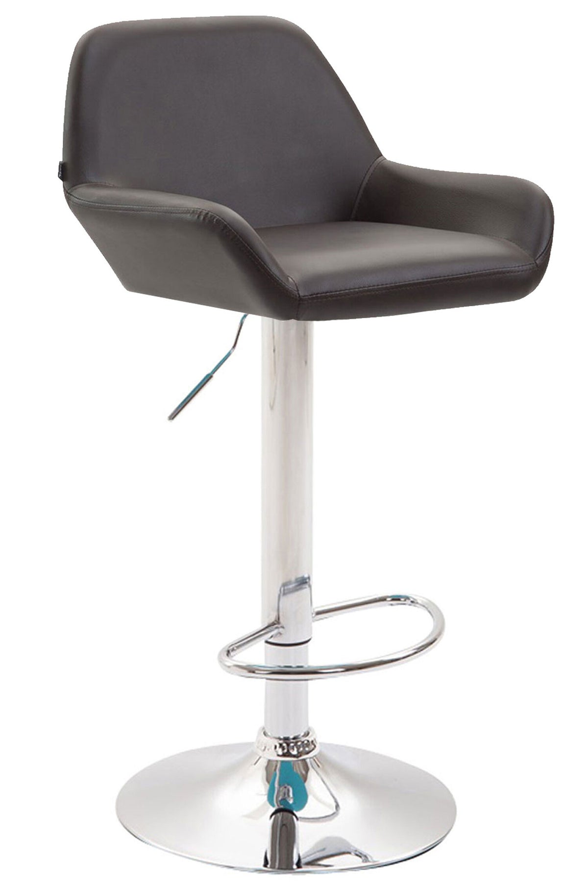 TPFLiving bar stool Bragnum metal frame in chrome look faux leather