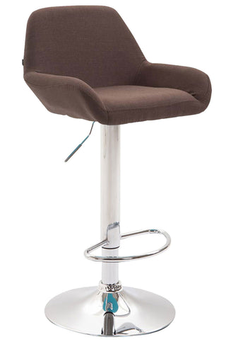 TPFLiving bar stool Bragnum metal frame in chrome look fabric