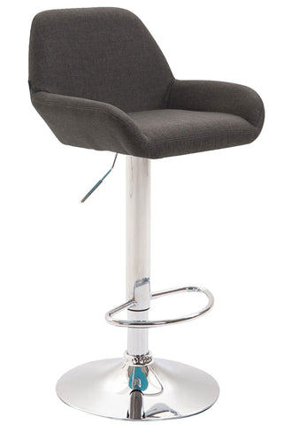 TPFLiving bar stool Bragnum metal frame in chrome look fabric