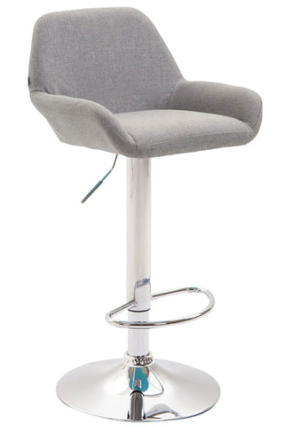 TPFLiving bar stool Bragnum metal frame in chrome look fabric