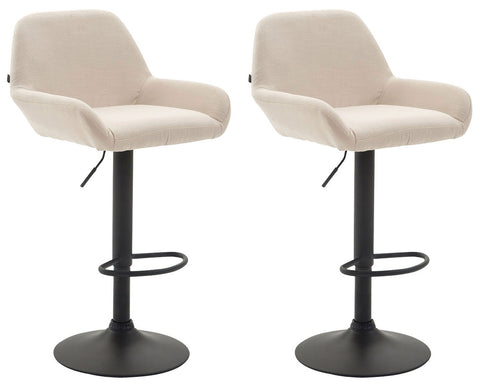 TPFLiving set of 2 bar stools Bragnum frame black fabric