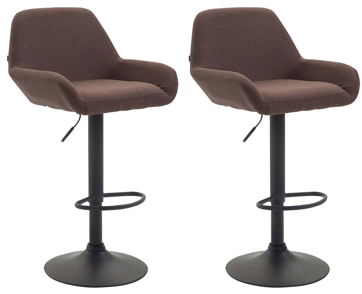 TPFLiving set of 2 bar stools Bragnum frame black fabric