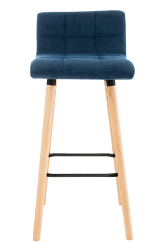 TPFLiving bar stool London frame wood Natura velvet