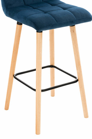 TPFLiving bar stool London frame wood Natura velvet