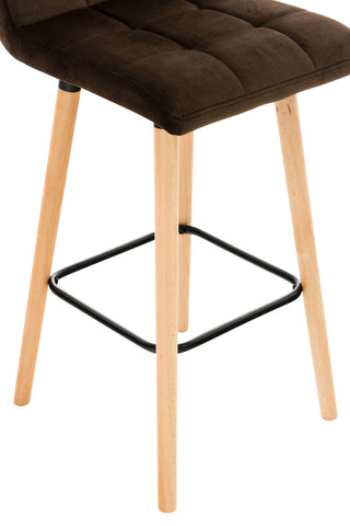 TPFLiving bar stool London frame wood Natura velvet