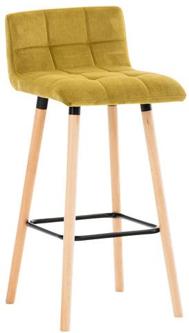 TPFLiving bar stool London frame wood Natura velvet