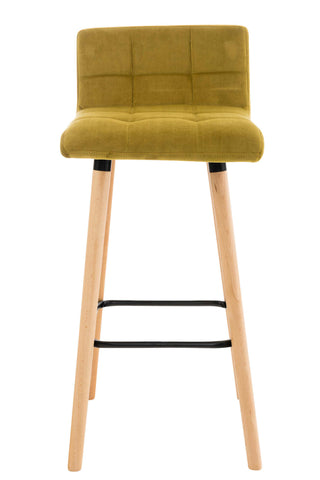 TPFLiving bar stool London frame wood Natura velvet