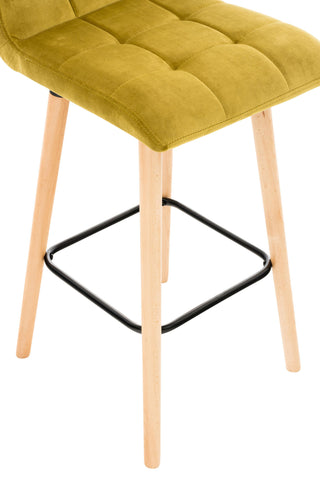 TPFLiving bar stool London frame wood Natura velvet